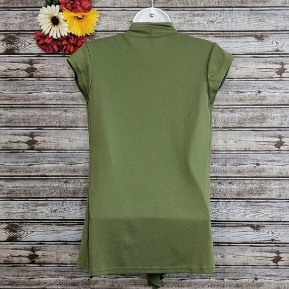 Nearkin | Green Open Front Cap Sleeve Cardigan |XS - Picture 5 of 8